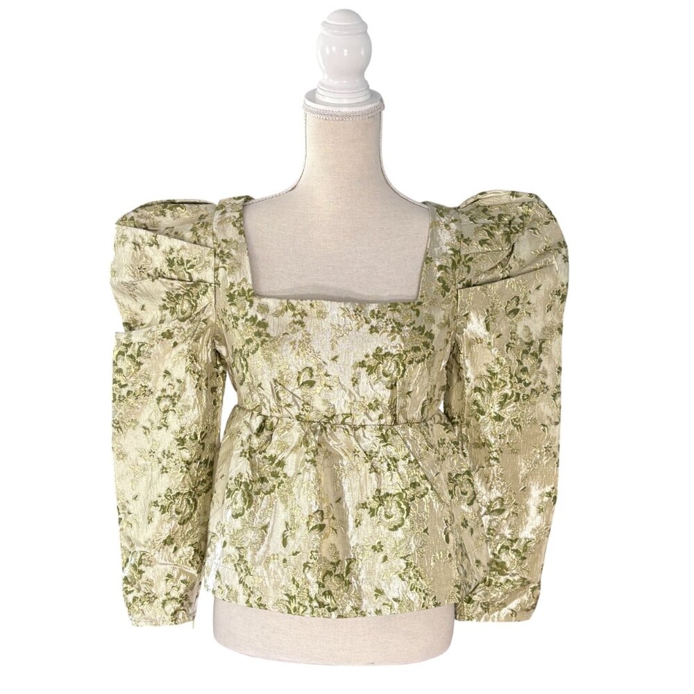 Tuckernuck Gold Floral Blouse - Picture 5 of 13